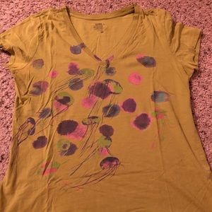 Lime green v-neck t-shirt